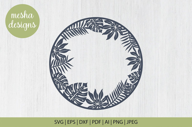Tropical Frame svg cut file SVG DIYCUTTINGFILES 