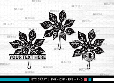 Tropical Leaf Monogram SVG | Tropical Leaves Svg | Monstera Leaf Svg | Palm Leaf Vector Cutting files | Tropical Leaf Clipart SVG ETC Craft 