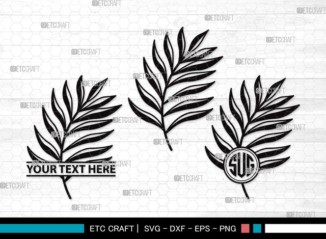 Tropical Leaf Monogram SVG | Tropical Leaves Svg | Monstera Leaf Svg | Palm Leaf Vector Cutting files | Tropical Leaf Clipart SVG ETC Craft 