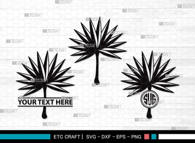 Tropical Leaf Monogram SVG | Tropical Leaves Svg | Monstera Leaf Svg | Palm Leaf Vector Cutting files | Tropical Leaf Clipart SVG ETC Craft 