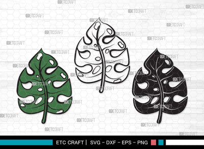 Tropical Leaf SVG | Tropical Leaves Svg | Monstera Leaf Svg | Palm Leaf Vector Cutting files | Tropical Leaf Clipart SVG ETC Craft 