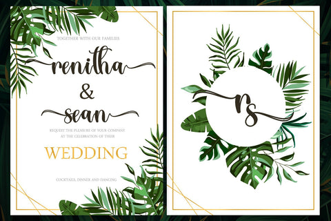 Tropical Leaves Font Sakha Design Studio 
