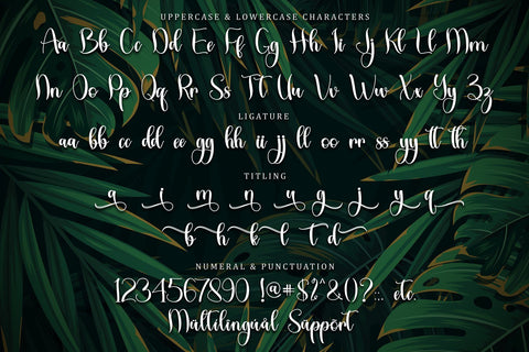 Tropical Leaves Font Sakha Design Studio 