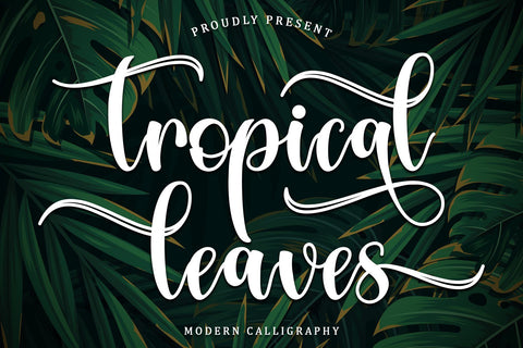 Tropical Leaves Font Sakha Design Studio 