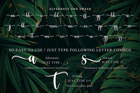 Tropical Leaves Font Sakha Design Studio 