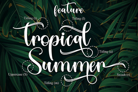 Tropical Leaves Font Sakha Design Studio 