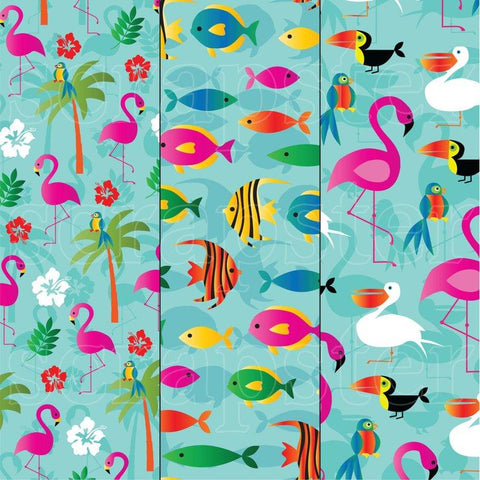 Tropical Pineapple Flamingo Patterns Melissa Held Designs 