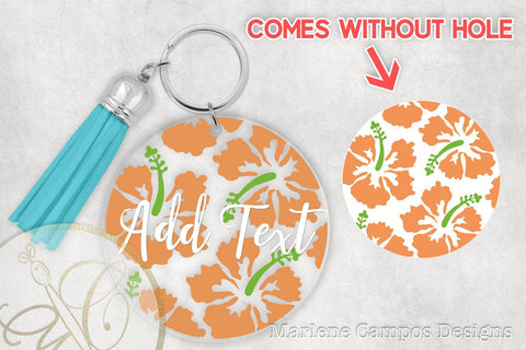 Tropical Round Keychain Pattern SVG Bundle /SVG, DXF, PNG SVG Marlene Campos 