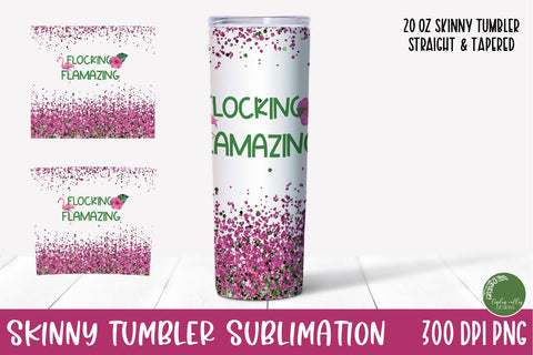 Tropical Skinny Tumbler Bundle-Flamingo Tumbler Wrap Designs Sublimation Linden Valley Designs 