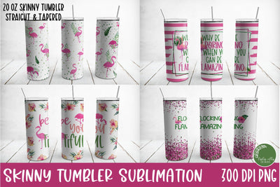 Tropical Skinny Tumbler Bundle-Flamingo Tumbler Wrap Designs Sublimation Linden Valley Designs 
