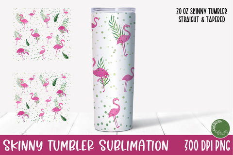 Tropical Skinny Tumbler Bundle-Flamingo Tumbler Wrap Designs Sublimation Linden Valley Designs 