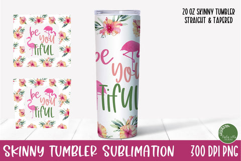 Tropical Skinny Tumbler Bundle-Flamingo Tumbler Wrap Designs Sublimation Linden Valley Designs 