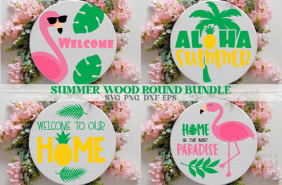 Tropical Summer Door Hanger SVG Bundle | Summer SVG | Famingo Welcome Sign SVG | Pineapple Welcome Sign svg | Tropical Welcome Sign svg SVG What A Gem SVG 