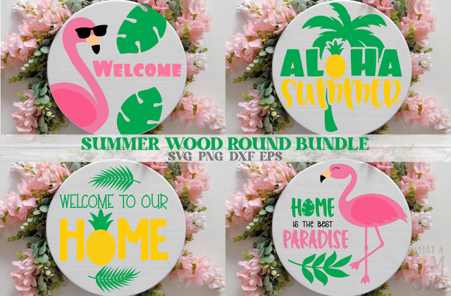 Tropical Summer Door Hanger SVG Bundle | Summer SVG | Famingo Welcome Sign SVG | Pineapple Welcome Sign svg | Tropical Welcome Sign svg SVG What A Gem SVG 