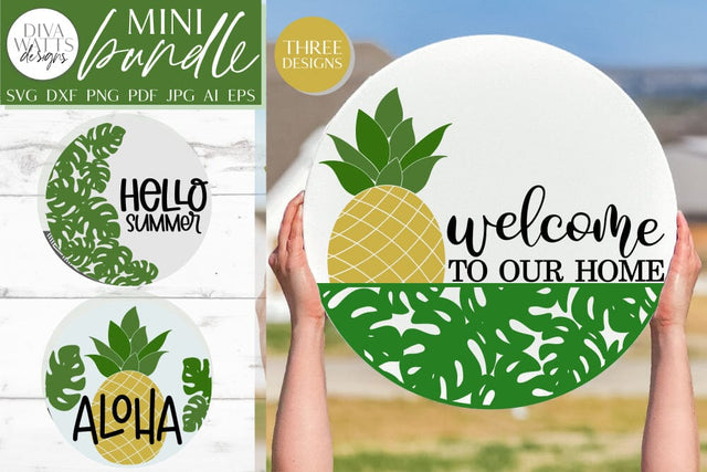 Tropical Summer Mini SVG Bundle SVG Diva Watts Designs 
