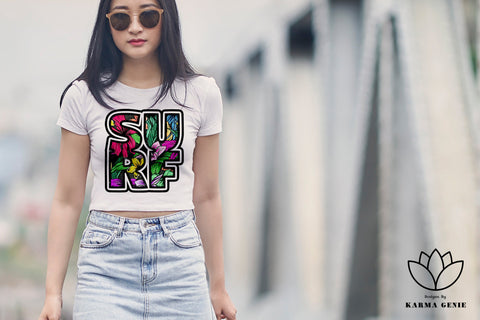 Tropical Surfing Design - SVG Beach Vacation Sublimation SVG Karma Genie Graphics 