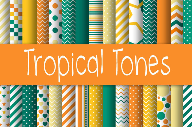 Tropical Tones Digital Paper Sublimation Old Market 