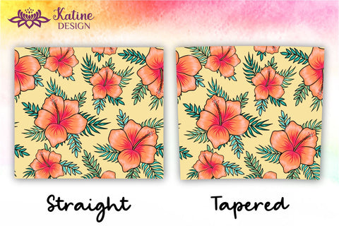 Tropical Tumbler, Orange Hibiscus Flowers, Hawaii tumbler, Floral tumbler, Summer Tumbler Wrap for 20 oz Skinny Sublimation Wrap Design. Straight and Tapered Sublimation Wrap Design. PNG file Sublimation KatineDesign 