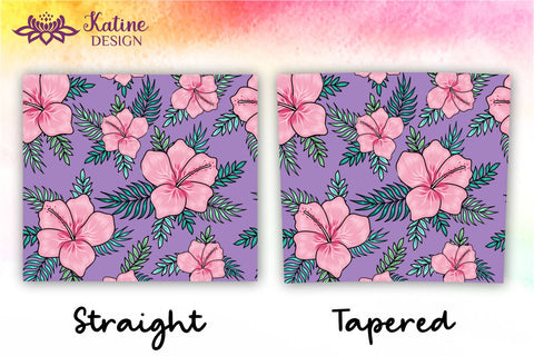 Tropical Tumbler, Pink Hibiscus Flowers, Hawaii tumbler, Floral tumbler, Summer Tumbler Wrap for 20 oz Skinny Sublimation Wrap Design. Straight and Tapered Sublimation Wrap Design. PNG file Sublimation KatineDesign 