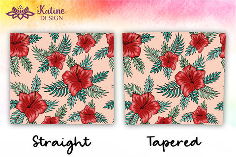 Tropical Tumbler, Red Hibiscus Flowers, Hawaii tumbler, Floral tumbler, Summer Tumbler Wrap for 20 oz Skinny Sublimation Wrap Design. Straight and Tapered Sublimation Wrap Design. PNG file Sublimation KatineDesign 