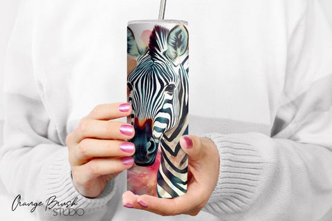 Tropical Tumbler Sublimation, Summer Skinny Tumbler Wrap Sublimation OrangeBrushStudio 