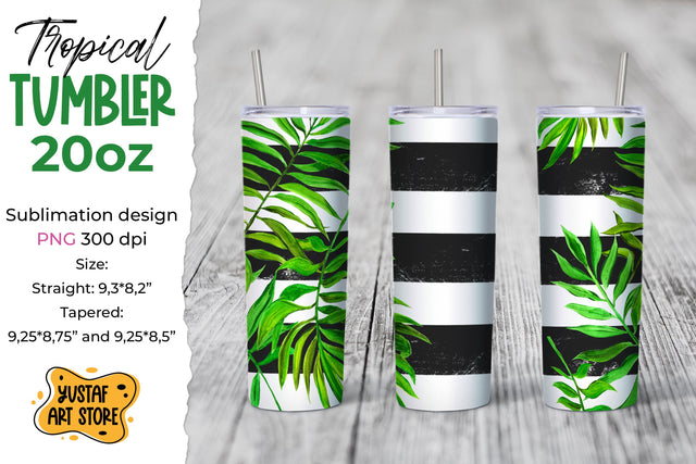 Tropical Tumbler sublimation template. Summer tumbler 20 oz Sublimation Yustaf Art Store 