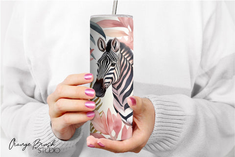 Tropical Tumbler Wrap Skinny Tumbler Sublimation Design Sublimation OrangeBrushStudio 