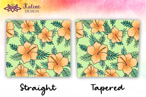 Tropical Tumbler, Yellow Hibiscus Flowers, Hawaii tumbler, Floral tumbler, Summer Tumbler Wrap for 20 oz Skinny Sublimation Wrap Design. Straight and Tapered Sublimation Wrap Design. PNG file Sublimation KatineDesign 