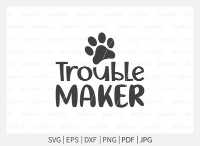 Trouble maker svg, Dog Bandana svg, Dogs svg, Dog Shirt svg, Dog Bandana svg Vector, Dog Bandana Designs, Dog Life svg, Dog Lover svg, Dog Mom svg, Dog quotes SVG Dinvect 