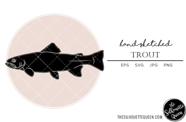 Trout Hand sketched, hand drawn vector clipart SVG Loveleen Kaur 