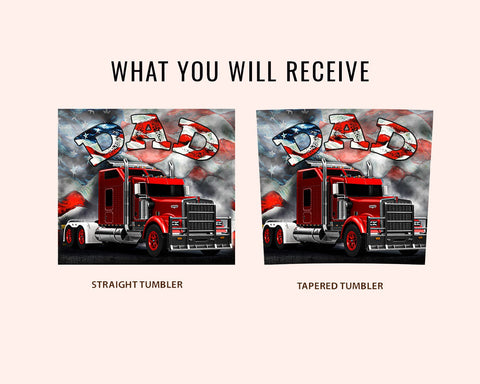 Truck Driver Dad Tumbler 20 oz Skinny Sublimation Wrap Straight/Tapered PNG, Truck Dad Tumbler, Father's Day Tumbler Sublimation CaldwellArt 