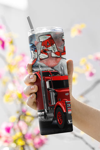 Truck Driver Dad Tumbler 20 oz Skinny Sublimation Wrap Straight/Tapered PNG, Truck Dad Tumbler, Father's Day Tumbler Sublimation CaldwellArt 