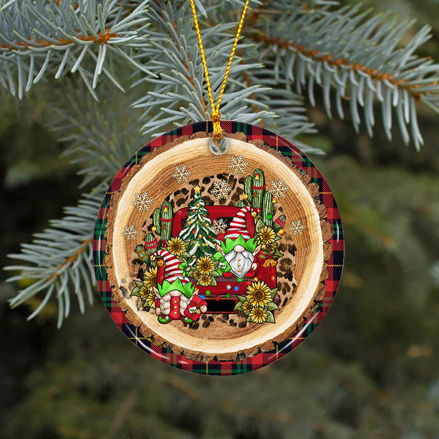 Truck Gnome Wood Slice Ornament Png, Cactus Ornament ,Gnome Ornament, Round Christmas Ornament,Merry Christmas Ornament Sublimation Download Sublimation CaldwellArt 