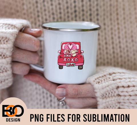 Truck Heart Valentines Day PNG, Valentine Gnome PNG, Valentine's Truck png, Funny Valentines, Boys Girls Valentine Shirt Sublimation BOO-design 