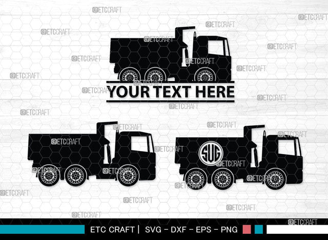 Truck Monogram, Truck Silhouette, Pickup Truck Svg, Container Svg, Semi Truck Svg, Cavard Van Svg, SB00054 SVG ETC Craft 