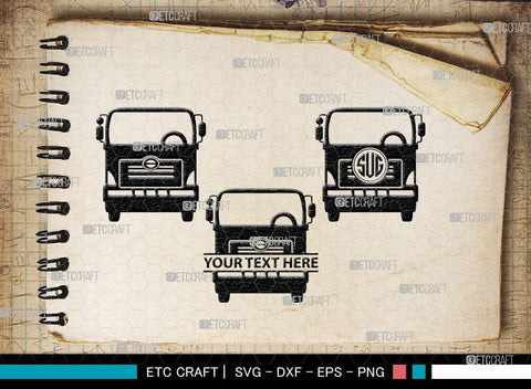 Truck Monogram, Truck Silhouette, Pickup Truck Svg, Container Svg, Semi Truck Svg, Cavard Van Svg, SB00054 SVG ETC Craft 