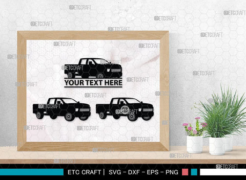 Truck Monogram, Truck Silhouette, Pickup Truck Svg, Container Svg, Semi Truck Svg, Cavard Van Svg, SB00054 SVG ETC Craft 