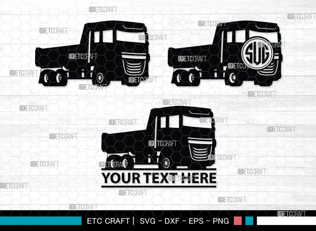 Truck Monogram, Truck Silhouette, Pickup Truck Svg, Container Svg, Semi Truck Svg, Cavard Van Svg, SB00054 SVG ETC Craft 