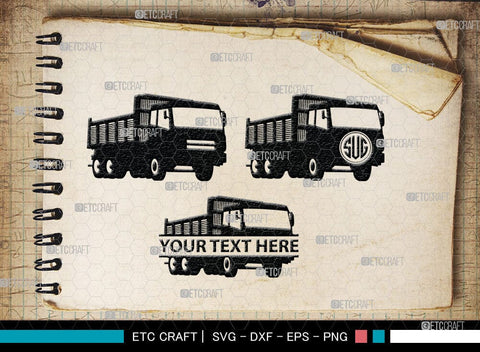 Truck Monogram, Truck Silhouette, Pickup Truck Svg, Container Svg, Semi Truck Svg, Cavard Van Svg, SB00054 SVG ETC Craft 