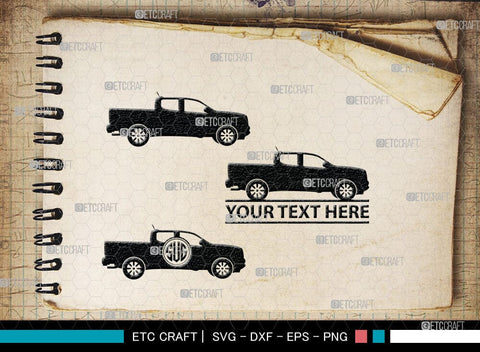 Truck Monogram, Truck Silhouette, Pickup Truck Svg, Container Svg, Semi Truck Svg, Cavard Van Svg, SB00054 SVG ETC Craft 
