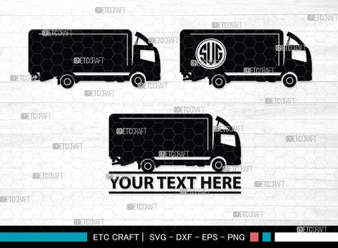 Truck Monogram, Truck Silhouette, Pickup Truck Svg, Container Svg, Semi Truck Svg, Cavard Van Svg, SB00054 SVG ETC Craft 