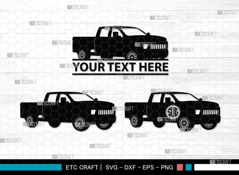 Truck Monogram, Truck Silhouette, Pickup Truck Svg, Container Svg, Semi Truck Svg, Cavard Van Svg, SB00054 SVG ETC Craft 