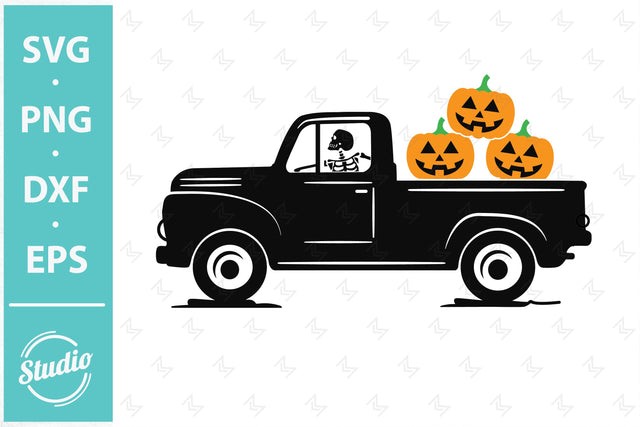 Truck pumpkins Svg, Scary Pumpkin Truck svg, Halloween Truck Svg, Png, Dxf SVG SailorMoonDigitals 