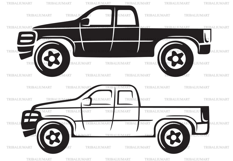 Truck. Cut files for Cricut. Clip Art silhouettes (eps, svg, pdf, png ...