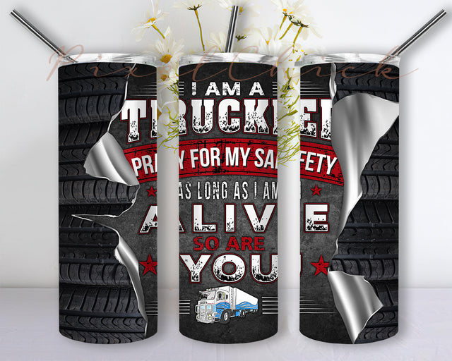 Trucker 20 Oz Skinny Tumbler Sublimation Design, Trucker Tumbler Wrap, Sublimation Instant Download Sublimation PixelChick 