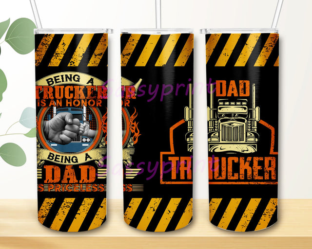 Trucker Being A Dad Is Priceless Father's Day Tumbler PNG, Father's Day Tumbler, Dad Tumbler Png, 20oz Skinny Tumbler Sublimation Designs Sublimation sassyprint 