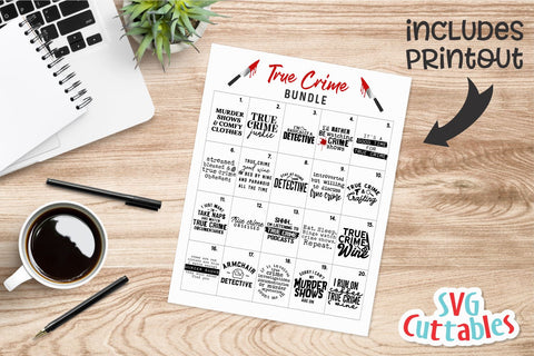 True Crime Bundle svg - True Crime Cut Files - Funny svg - Murder svg - dxf - eps - png - Silhouette - Cricut - Digital File SVG Svg Cuttables 