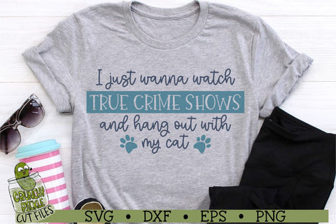 True Crime Shows With My Cat SVG Cut File SVG Crunchy Pickle 