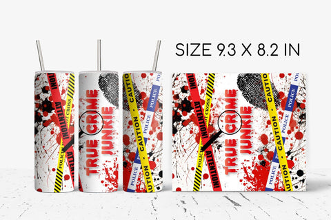 True Crime Sublimation Tumbler Design, Bloody Tumbler Wrap Sublimation OrangeBrushStudio 
