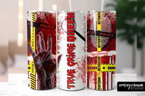 True Crime Tumbler PNG Halloween Sublimation Design Sublimation OrangeBrushStudio 